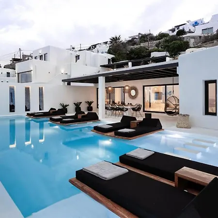 וילה Dazzling Mykonos Lvellie 6 Bedrooms Unique Aegean Sea Views Private Infinity Pool Two Private Jacuzzis Psarou *
