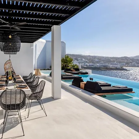 וילה Dazzling Mykonos Lvellie 6 Bedrooms Unique Aegean Sea Views Private Infinity Pool Two Private Jacuzzis Psarou *