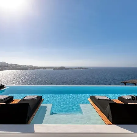 Dazzling Mykonos Villa Villa Lvellie 6 Bedrooms Unique Aegean Sea Views Private Infinity Pool Two Private Jacuzzis Psarou Beach Psarou (Mykonos)